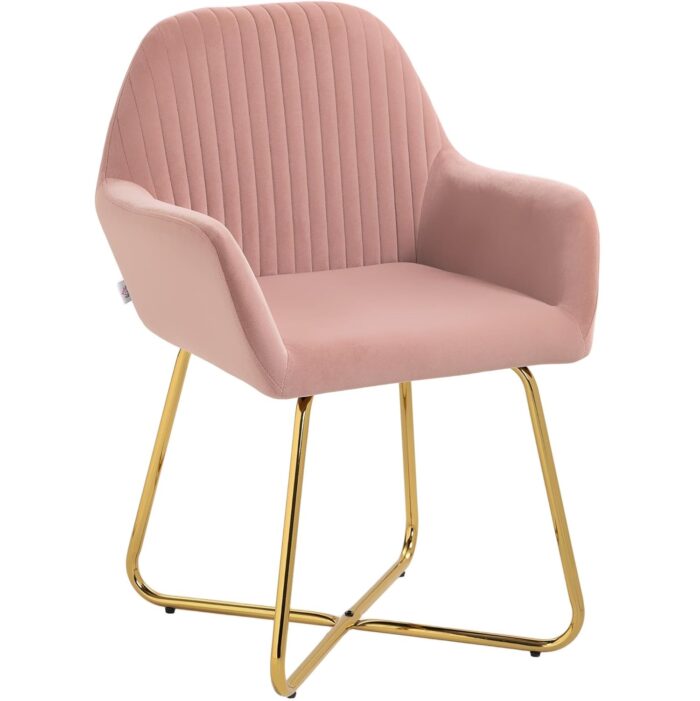 Homcom Modern Pink Kitchen Chair 85cm