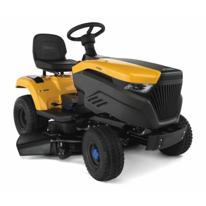 Stiga e-Ride S300 Battery-Powered Side-Discharge Lawn Tractor with Stepless Electronic Drive
